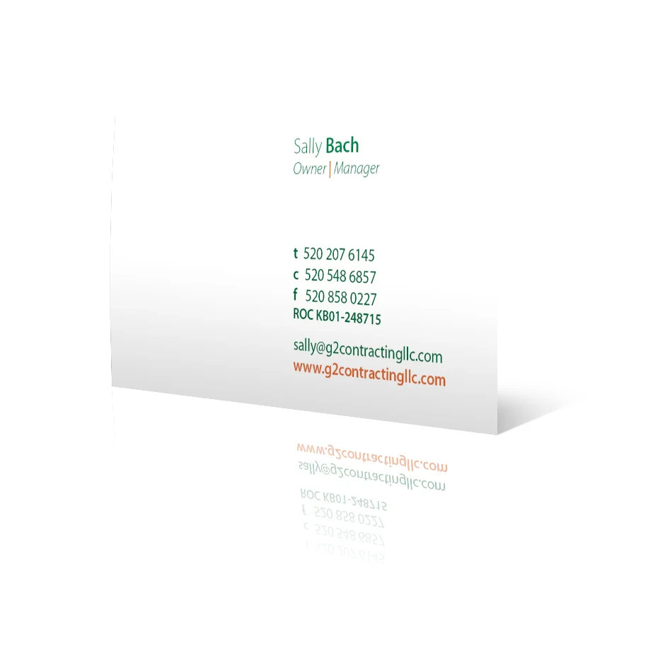 Client: G2 Contracting LLC Program: kick | start Deliverables: Logo, Business Cards
