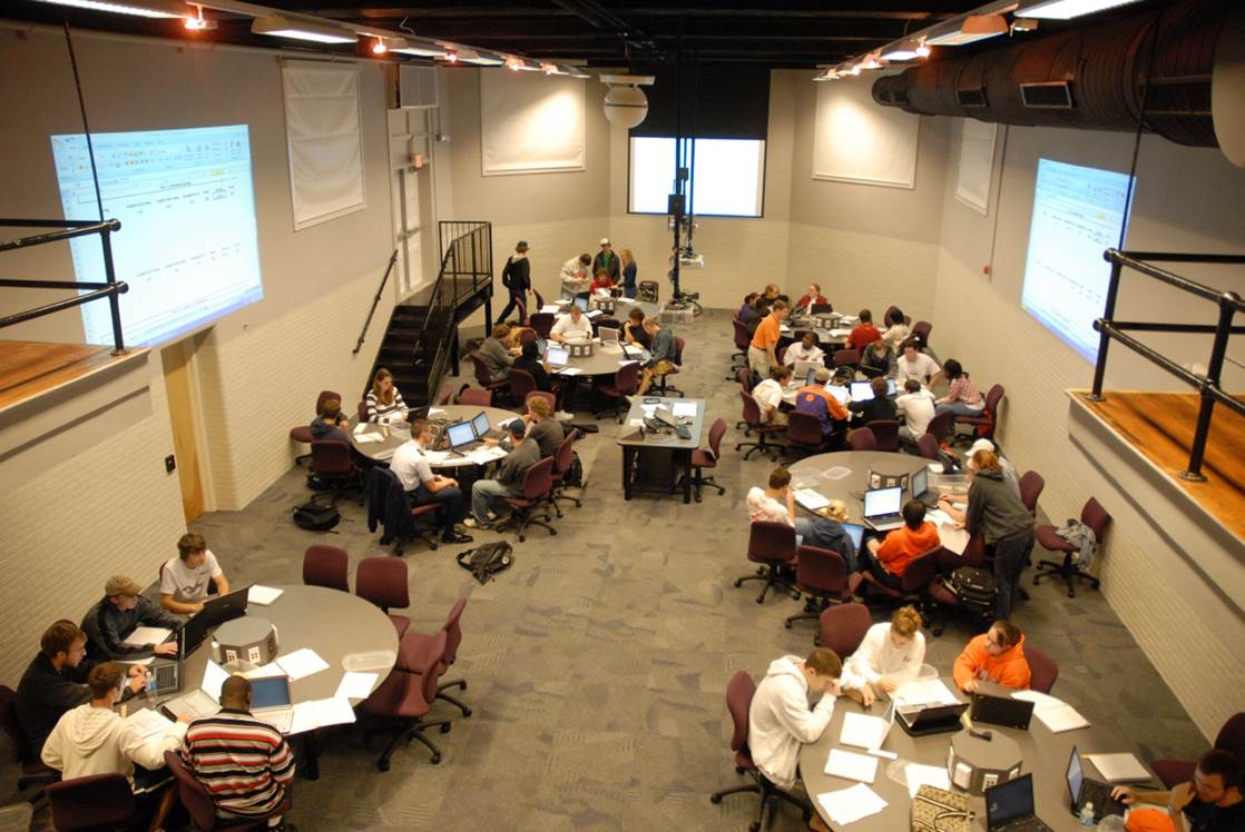 Holtzendorff Teaching With Technology Experimental Classroom, Clemson University, affectionately called "the Sandbox"