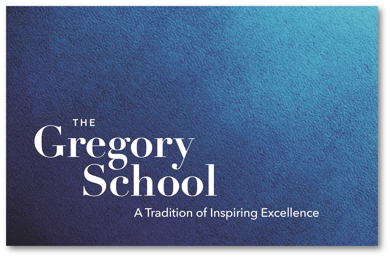 In addition to assisting the Gregory School with master planning and incremental campus upgrades, we were asked to offer modest recommendations for a re-branding effort that had run into difficulties. First, we suggested that the typeface be sharpened slightly in order to be more expressive of the sharpness and precision and excellence the school expected of its students as well as itself. Second, we offered the possibility that the logo be expressed 3 dimensionally in all of the school's collateral. While this would require more attention to graphics and printing in the future, it would more powerfully express the school's emphasis on graduating fully-expressed, multi-dimensional students. Third, we offered a graphic alternative to also address the aspirational nature of the Gregory School program. We hoped to express the way the Gregory School encourages it's students to reach for the sky. Fourth, to pare down the design to it's essentials, we offered a number of letterhead options utilizing type without further effects. Our efforts gained traction and support with some factions of the school, but the investment in a more conventional approach was already sufficient to dissuade the Board of Directors from approving our designs. Client: The Gregory School Program: Commission Deliverables: Logo, Business Cards, Letterhead