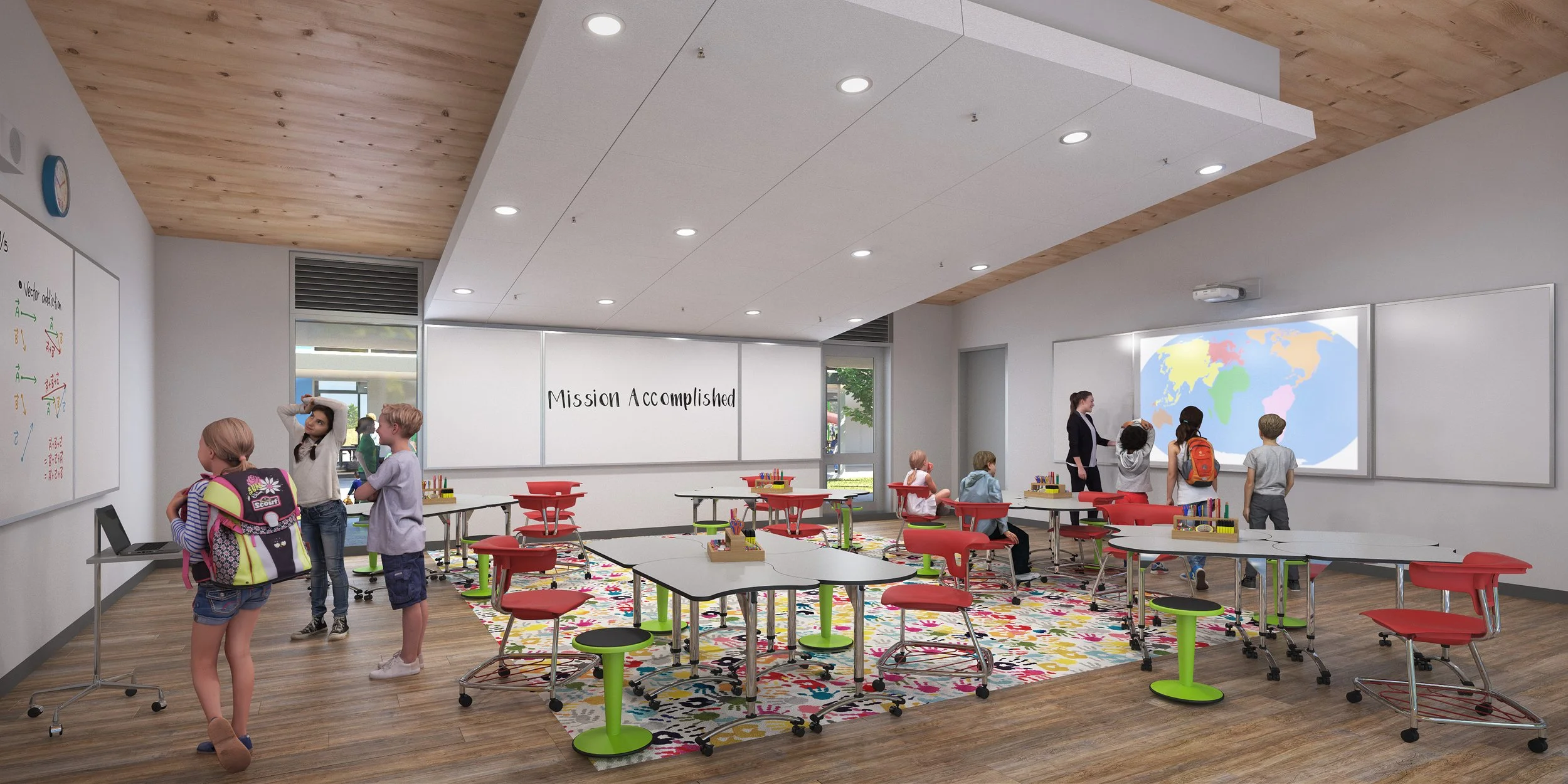   K-12 Modular Classroom Prototype  2020  Architect: Roel Krabbendam Architect of Record: A. C. Martin Structural Engineer: Miyamoto International Energy Consultant: Glumac  Cross-laminated timber technology was the basis for this modular classroom s