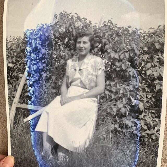 Found this amazing blue shape on family negatives! My beautiful Aunti Betty, Francis, Linda and Carol 😍 #chemistrystain or ...? #familyarchives #reframing