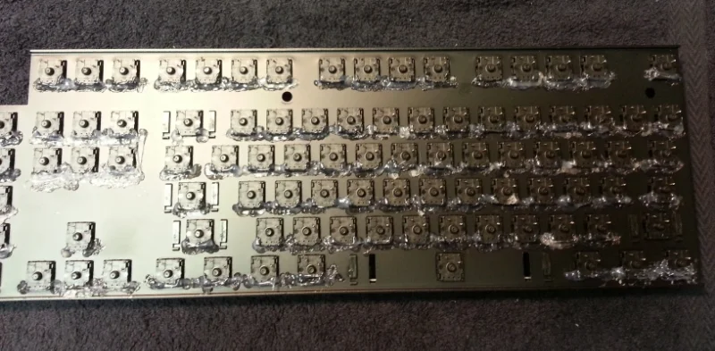 Keys glued in place