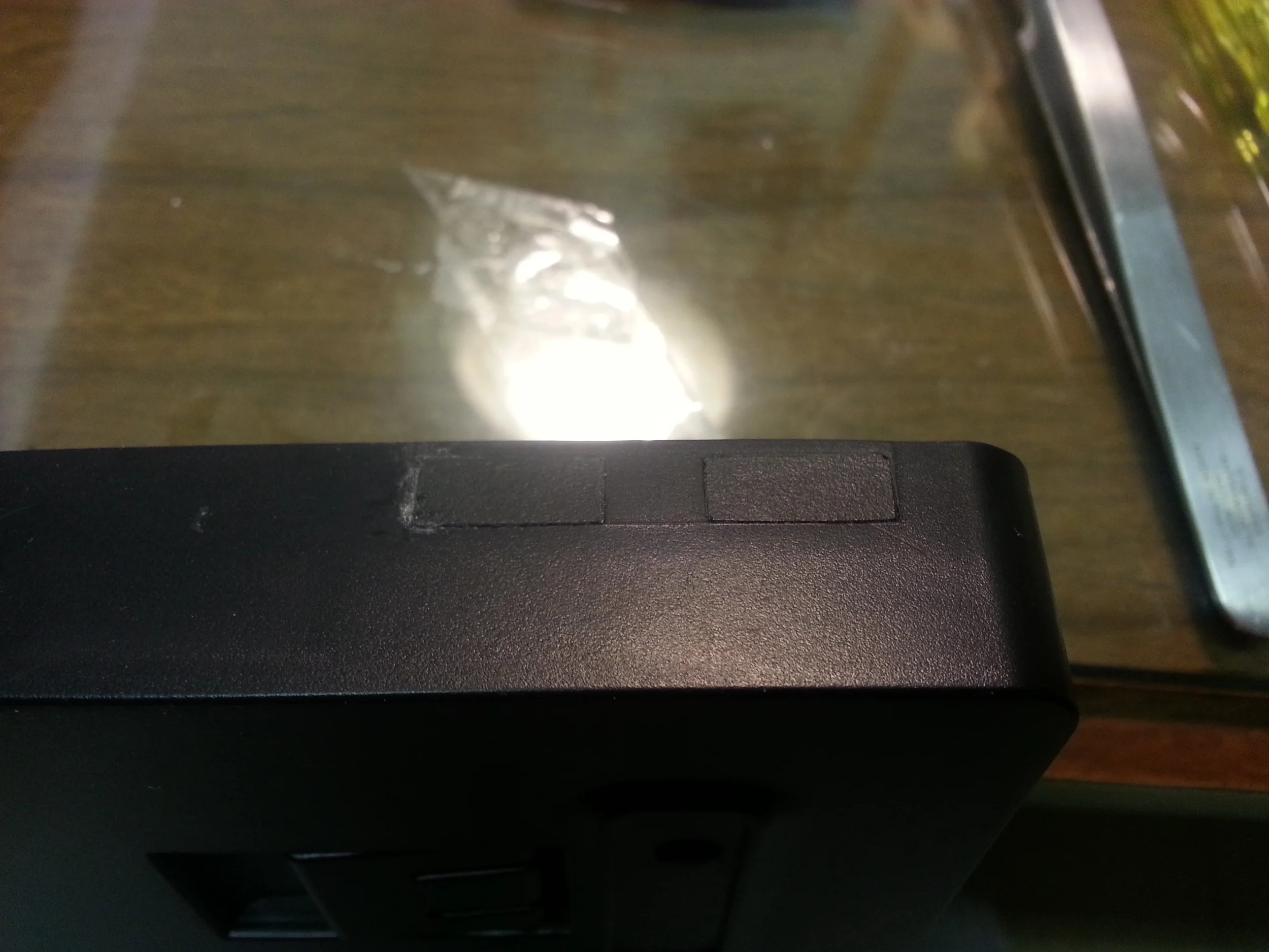 I was quite happy with this until I managed to get glue all over the edge as you can see here. I ended up sanding it down which meant losing the textured finish on the plastic. (Oh well.)