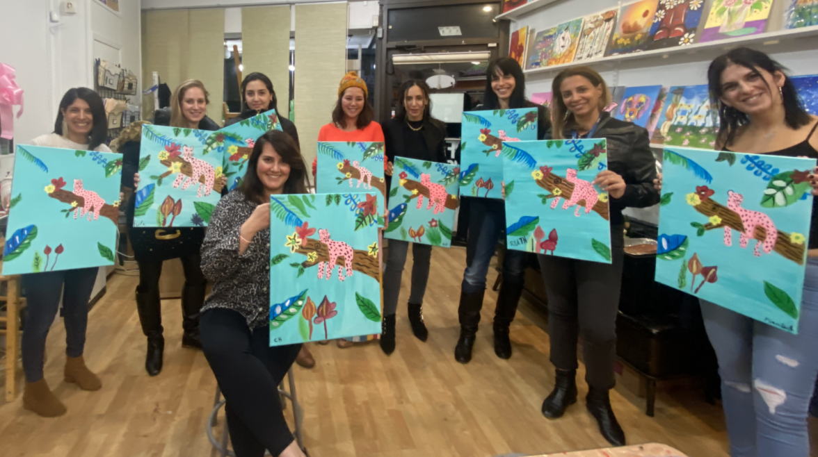 wine and painting classes near me