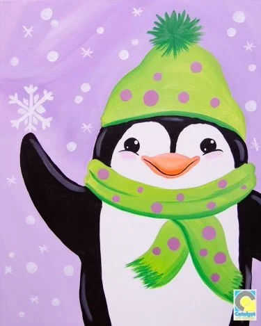 Painting: Penguin's Greetings! - Thursday, February 19th from 10AM - 12PM (All Ages)