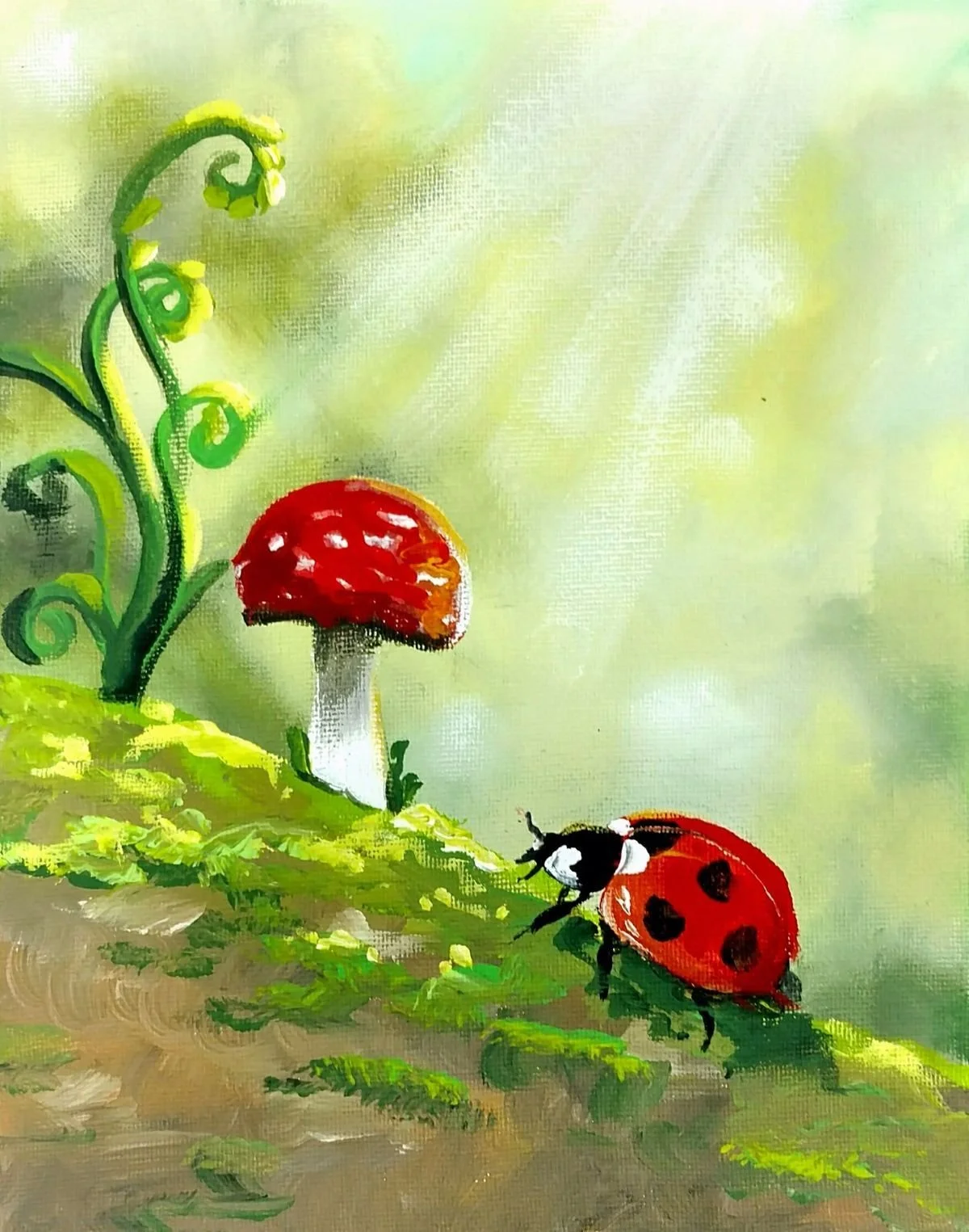Paint & Sip Class: Ladybug Garden - Friday, March 12th from 6:30PM - 8:30PM