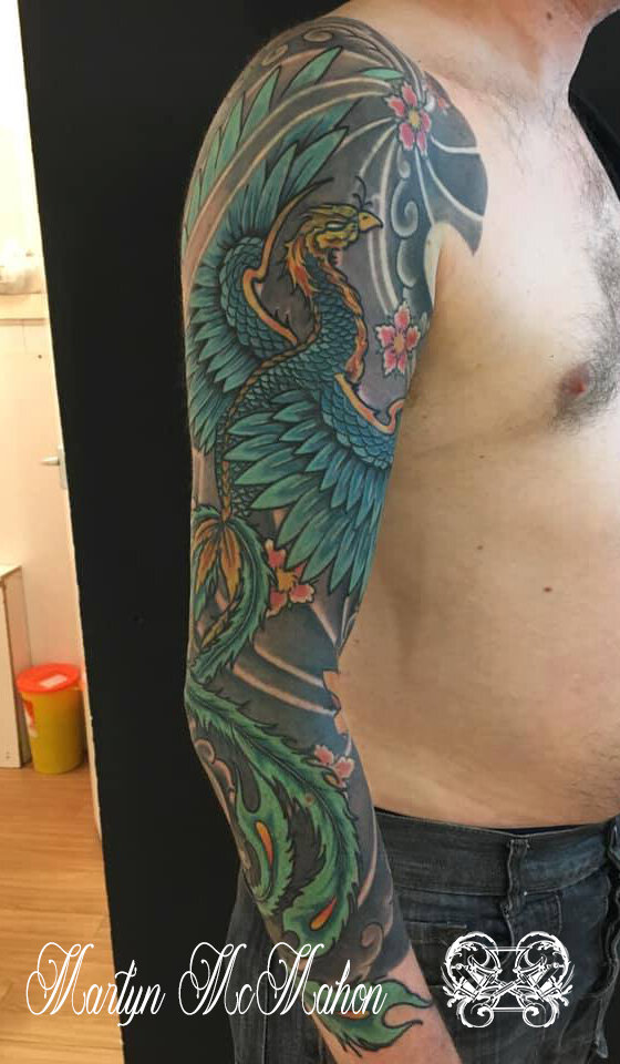 Martyn - Phoenix sleeve and cherry blossoms.jpg