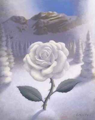 Winter Rose, Acrylic on Panel, 11 x 14 inches