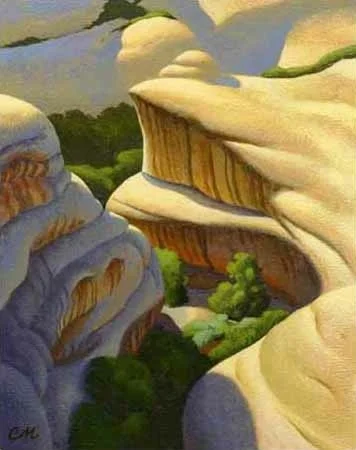 White Canyon, Acrylic on Panel, 8 x 10 inches