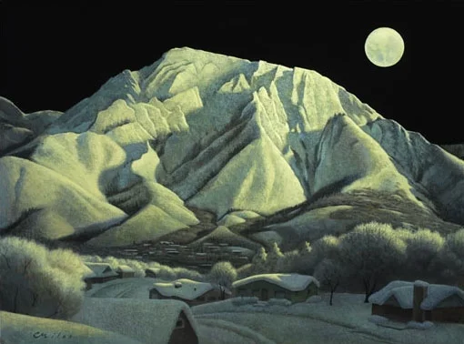 Moonlight Olympus, Acrylic on Panel, 24 x 30 inches