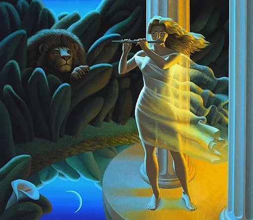 The Lion Tamer, 46 x 51.5 inches