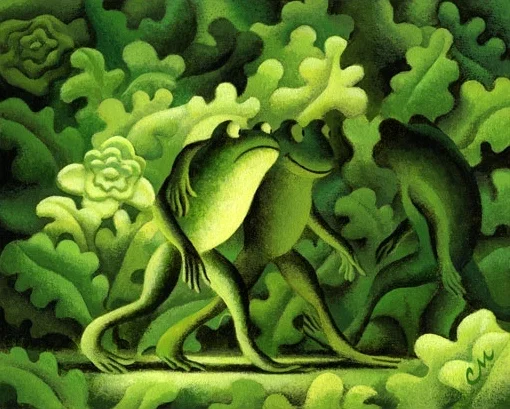 The Jealous Frog, Acrylic on Panel, 8 x 10 inches