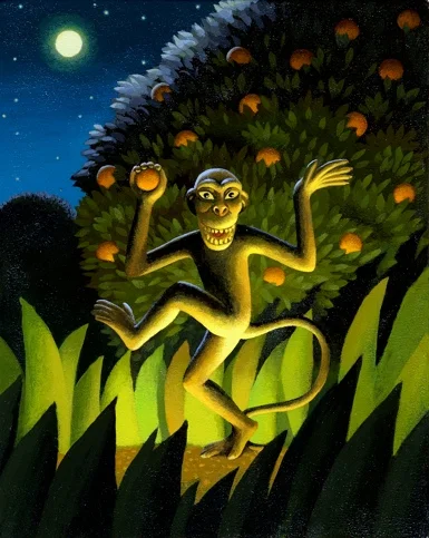 Mischievious Little Devil, Acrylic on Panel, 8 x 10 inches