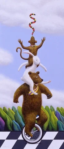 The Talent Show, Acrylic on Panel, 18 x 42 inches
