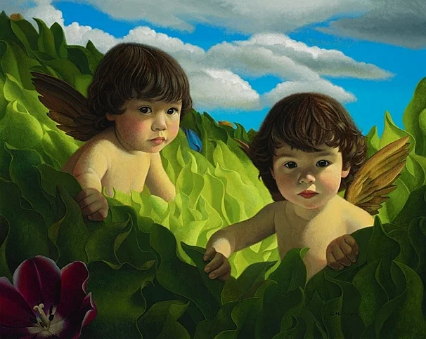 Little Angels, Acrylic on Panel, 24 x 30 inches