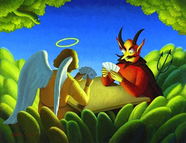 Friendly Game, Acrylic on Panel, 11 x 14 inches