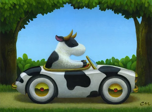 Sunday Drive, Acrylic on Panel, 9 x 12 inches