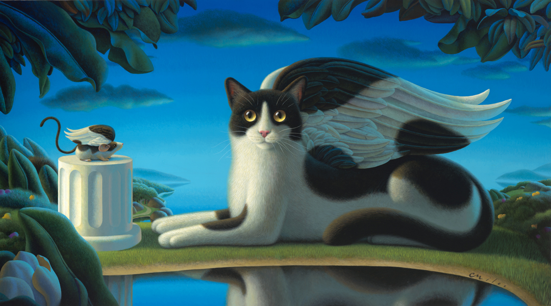 Cat & Mouse II, Acrylic on Panel, 25 x 45 inches