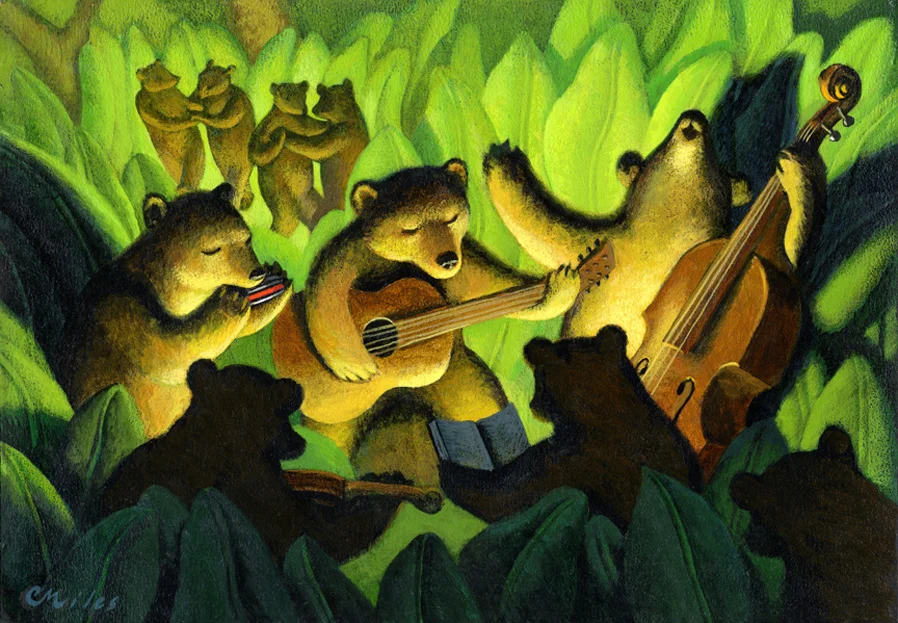 Bear Song, Acrylic on Panel, 10.25 x 15.25 inches