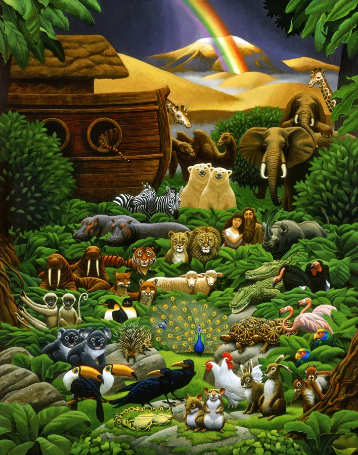 Return of the Ark, Acrylic on Panel, 24 x 36 inches