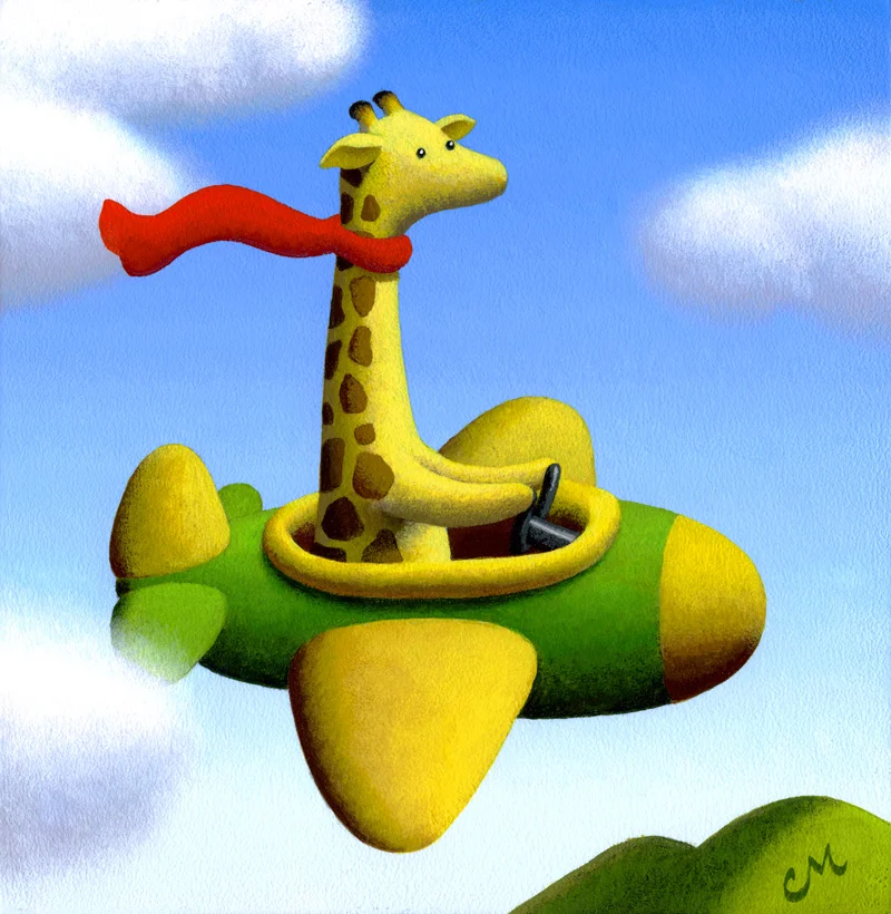 Frequent Flyer 2, Acrylic on Panel, 10 x 10 inches