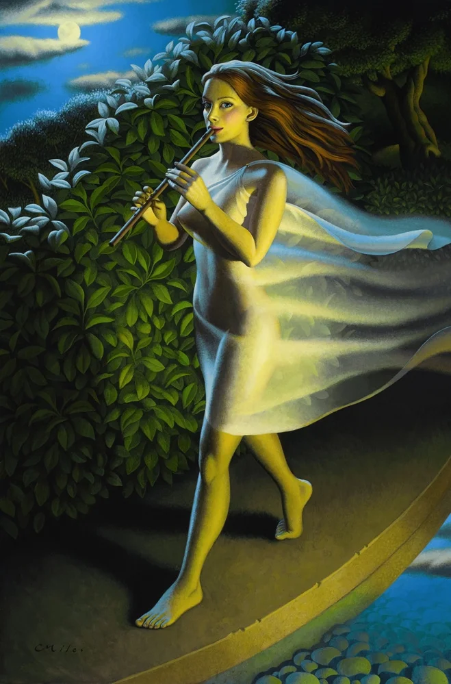 The Piper, Acrylic on Panel, 24 x 36 inches