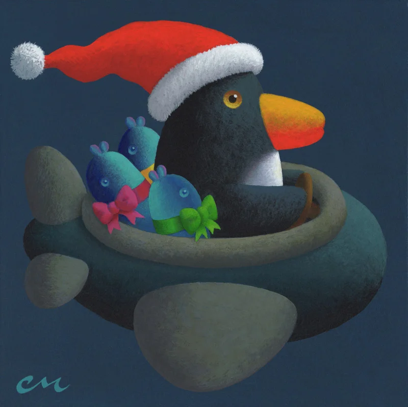 Holiday Cheer, Acrylic on Panel, 8 x 8 inches