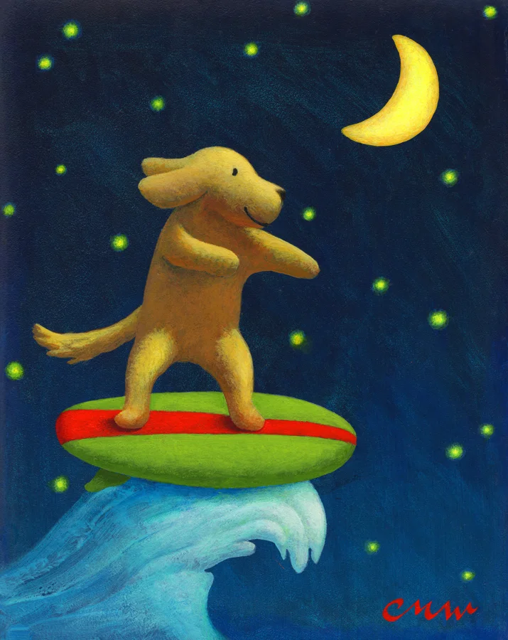 Night Rider, Acrylic on Panel, 8 x 10 inches