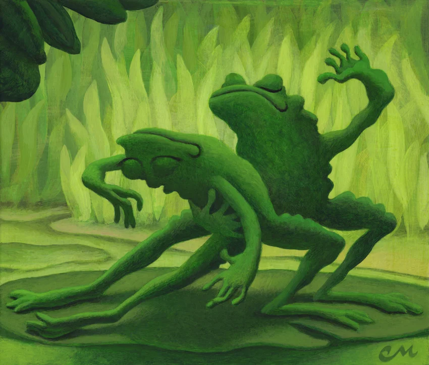 Last Tango, Acrylic on Panel, 6 x 7 inches