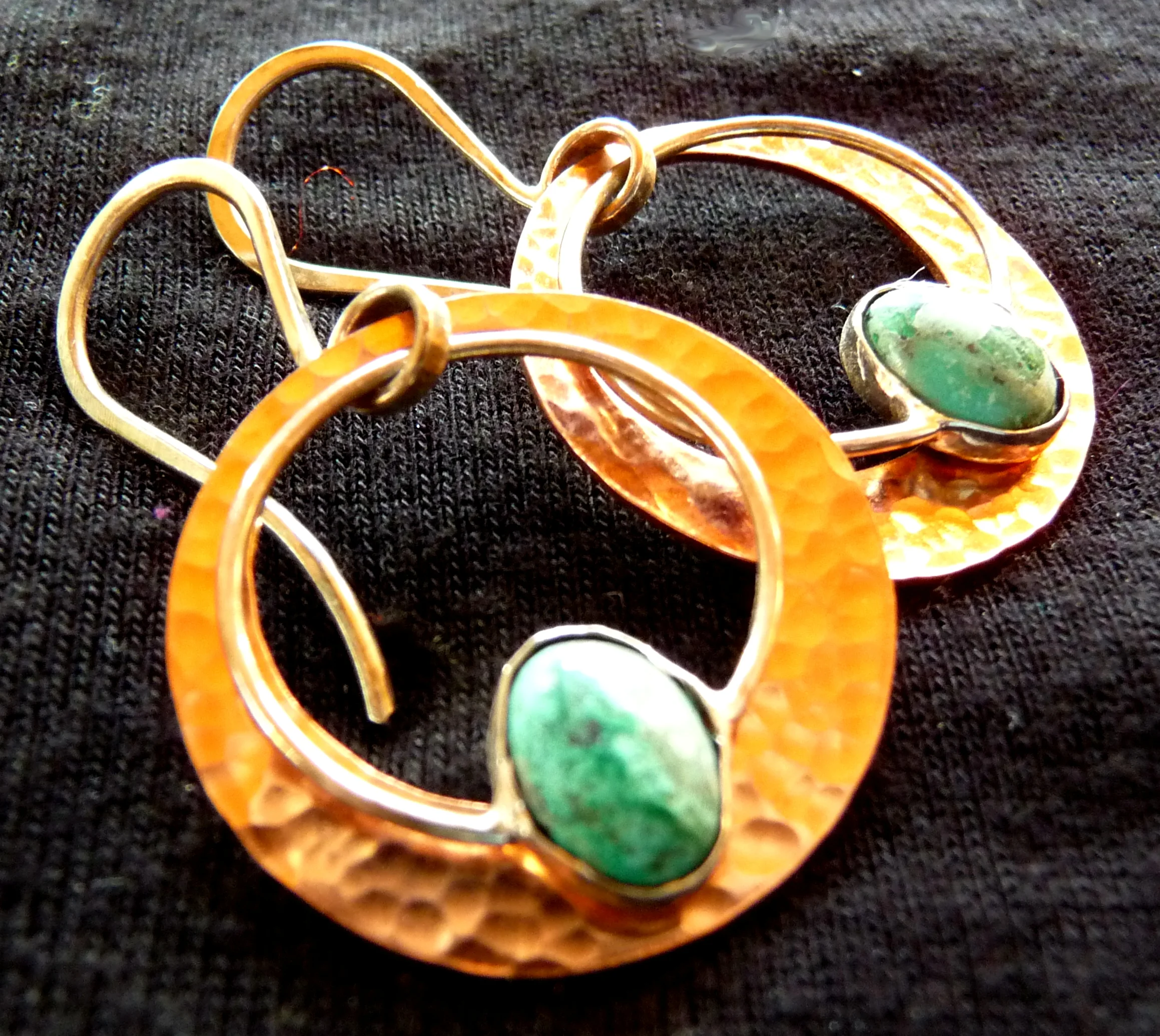 Malachite Disk Earings