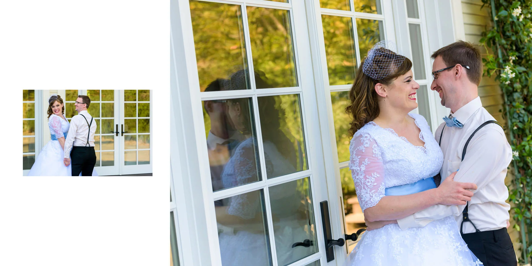 Bride and groom alone after the ceremony - Private Estate wedding in Sebastopol, CA - by Bay Area wedding photographer Chris Schmauch