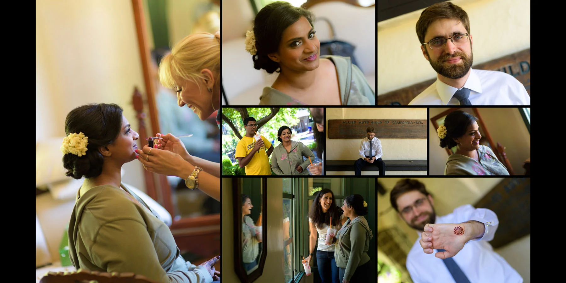 Bride getting ready – Allied Arts Guild – Menlo Park wedding photos – by Bay Area wedding photographer Chris Schmauch