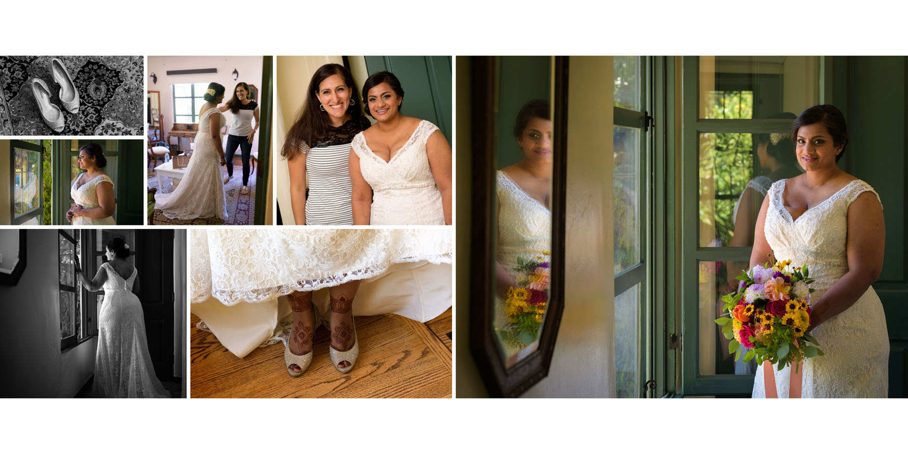 Bride getting ready – Allied Arts Guild – Menlo Park wedding photos – by Bay Area wedding photographer Chris Schmauch