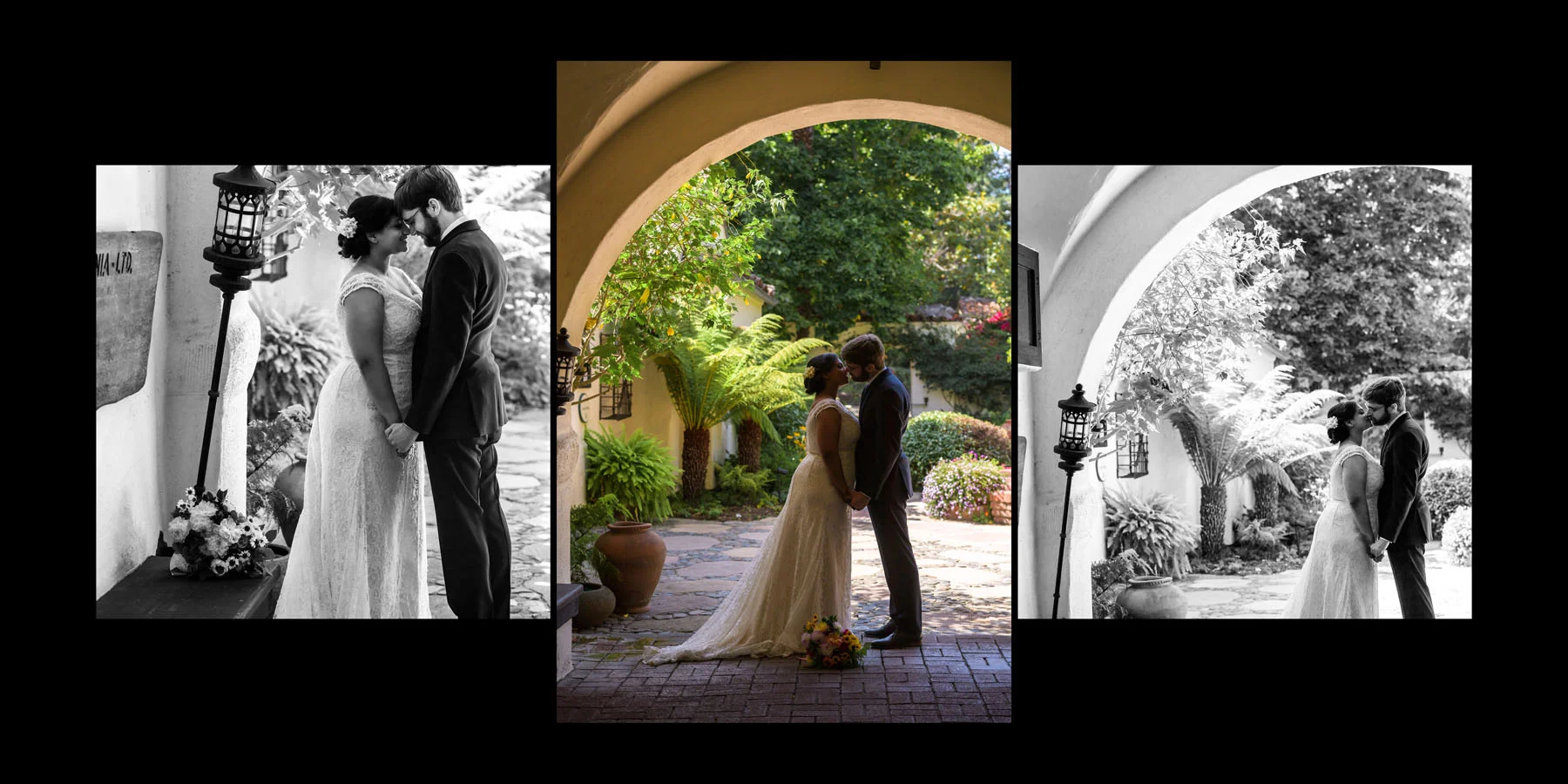 Bride and Groom formals – Allied Arts Guild – Menlo Park wedding photos – by Bay Area wedding photographer Chris Schmauch