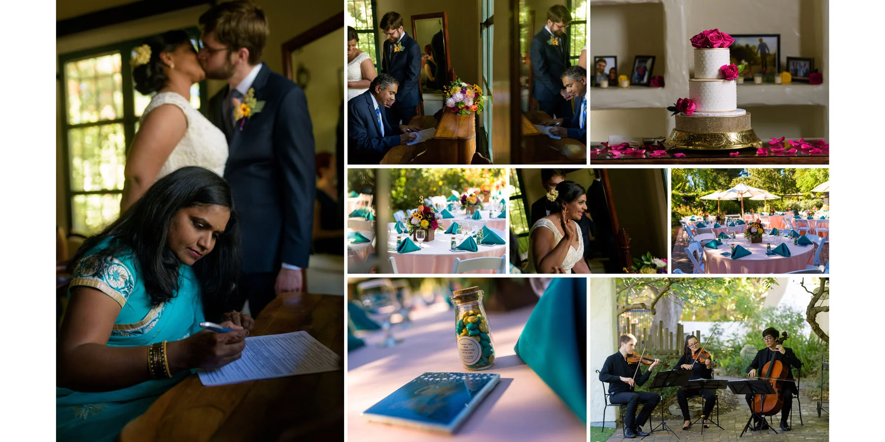Signing the marriage certificate – Allied Arts Guild – Menlo Park wedding photos – by Bay Area wedding photographer Chris Schmauch
