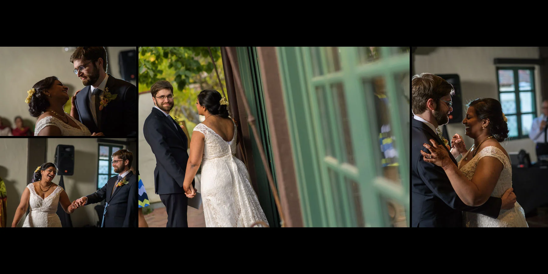 Bride and groom first dance – Allied Arts Guild – Menlo Park wedding photos – by Bay Area wedding photographer Chris Schmauch