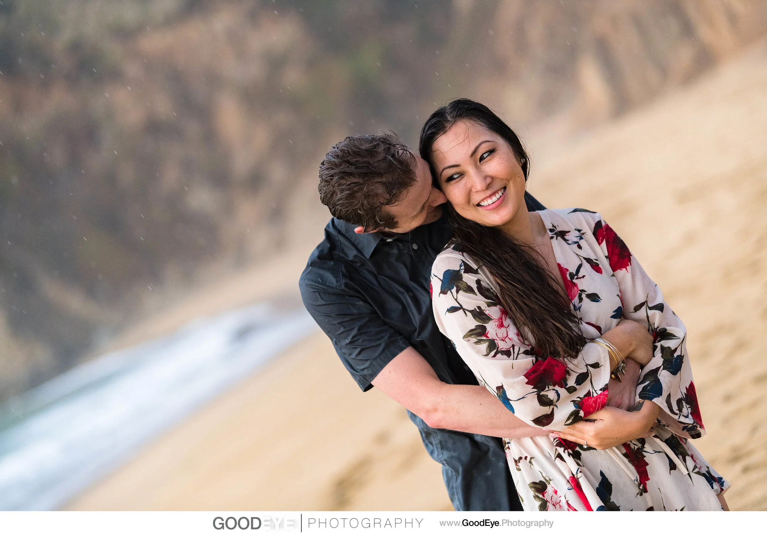 Montara - Gray Whale Cove Engagement Photos in the rain