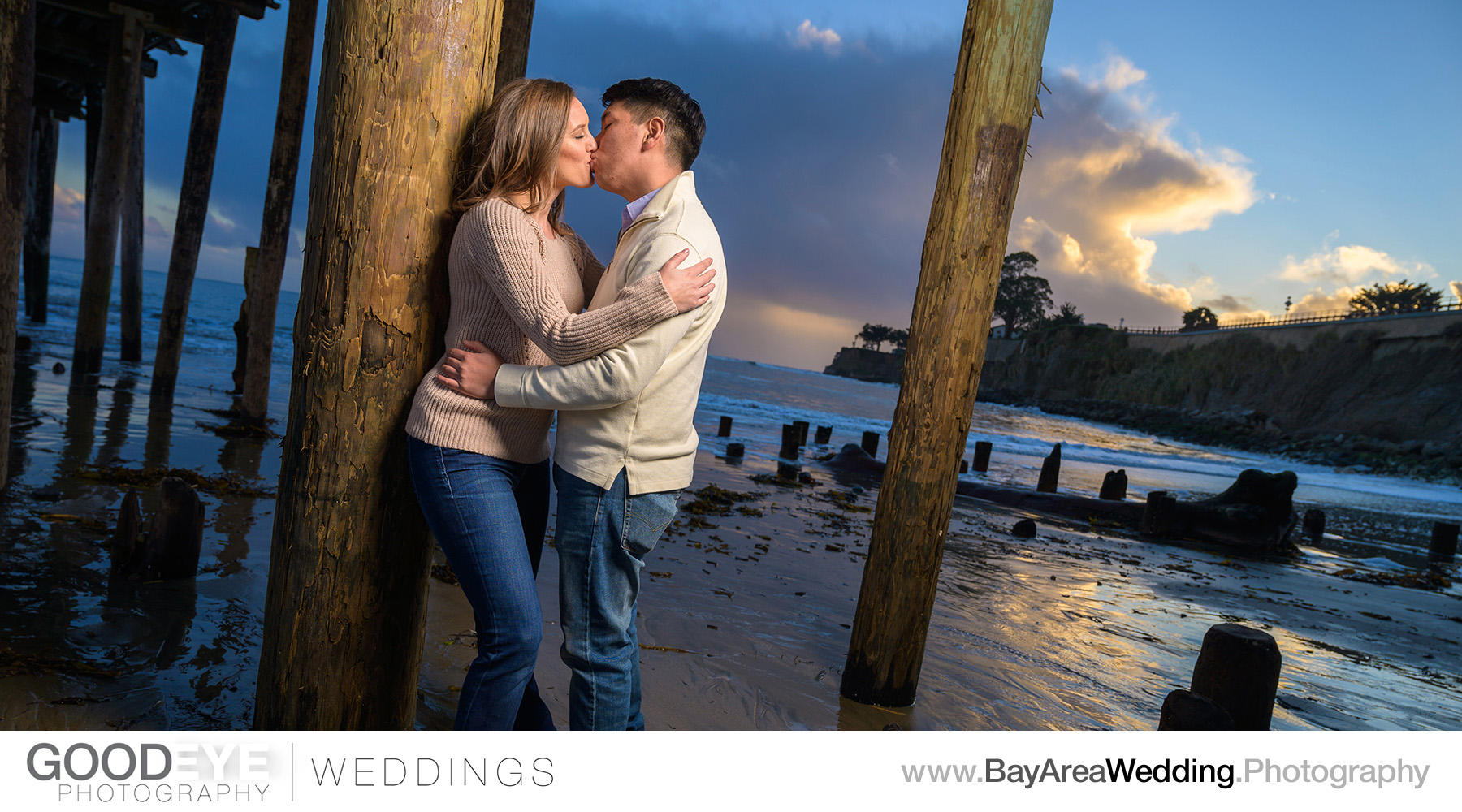 Capitola Beach Engagement Photos - by Bay Area wedding photograp