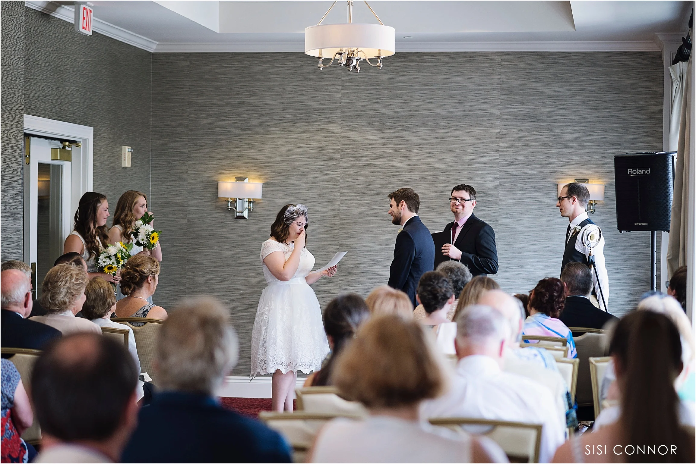 Hotel Blackhawk ballroom wedding ceremony