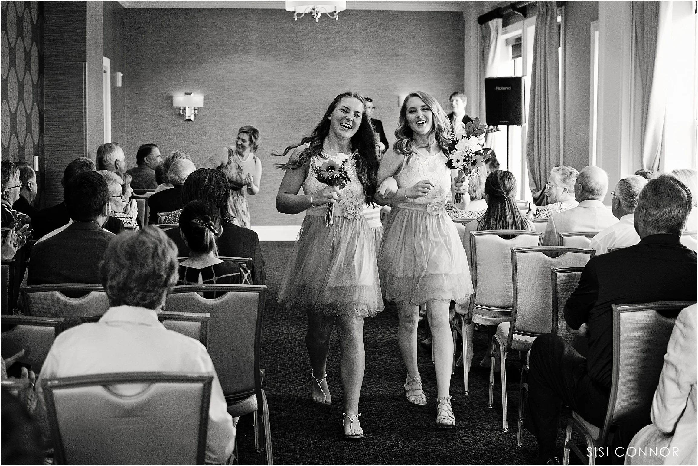 Hotel Blackhawk ballroom wedding ceremony