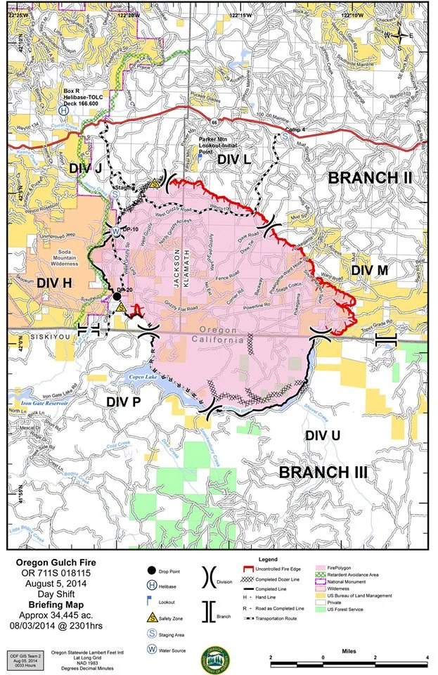 Oregon Gulch Fire. Maps are uploaded at Inci website.