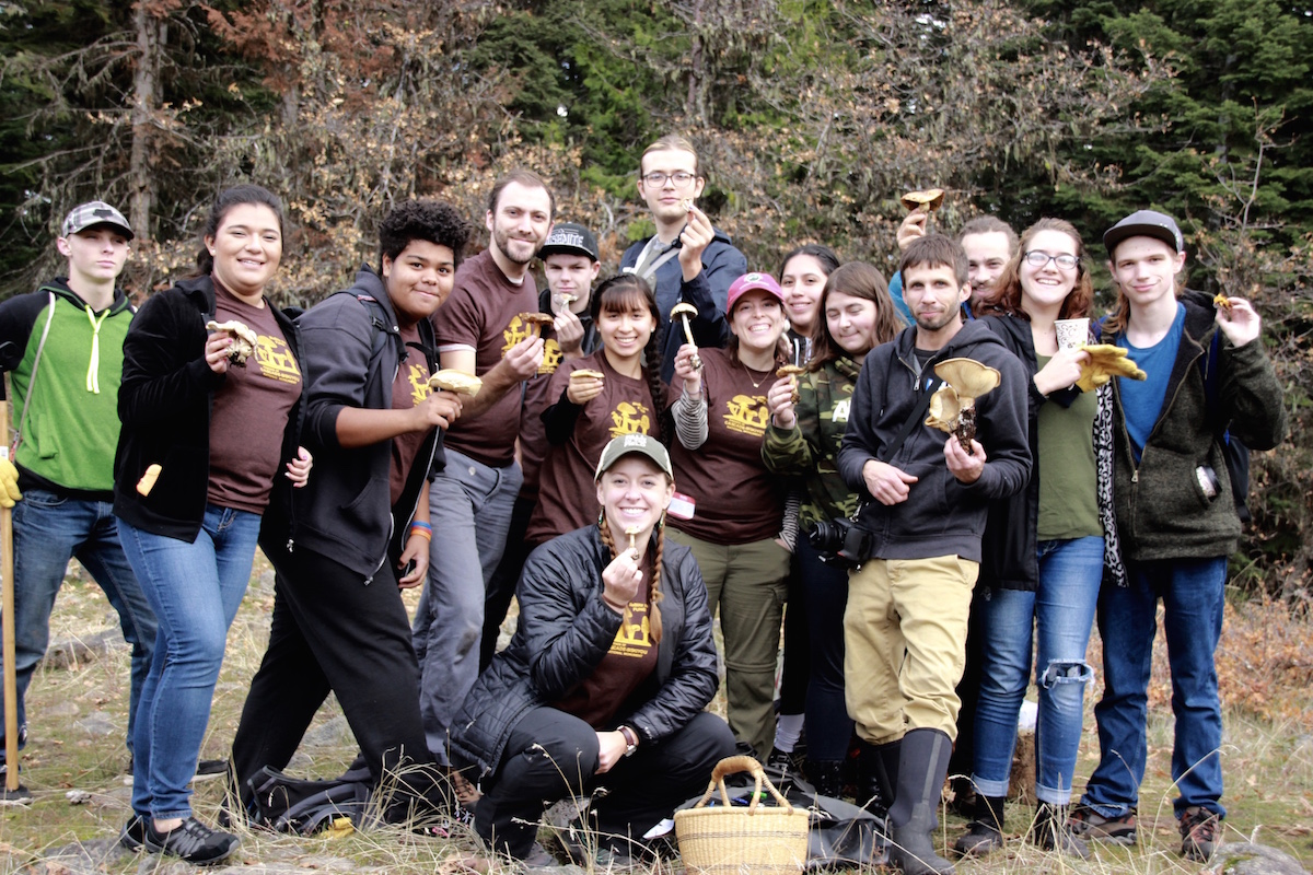 Crater Lake High School Students at BioBlitz 2016 Fungi, Cascade Siskiyou National Monument Photo by Caroline Burdick 