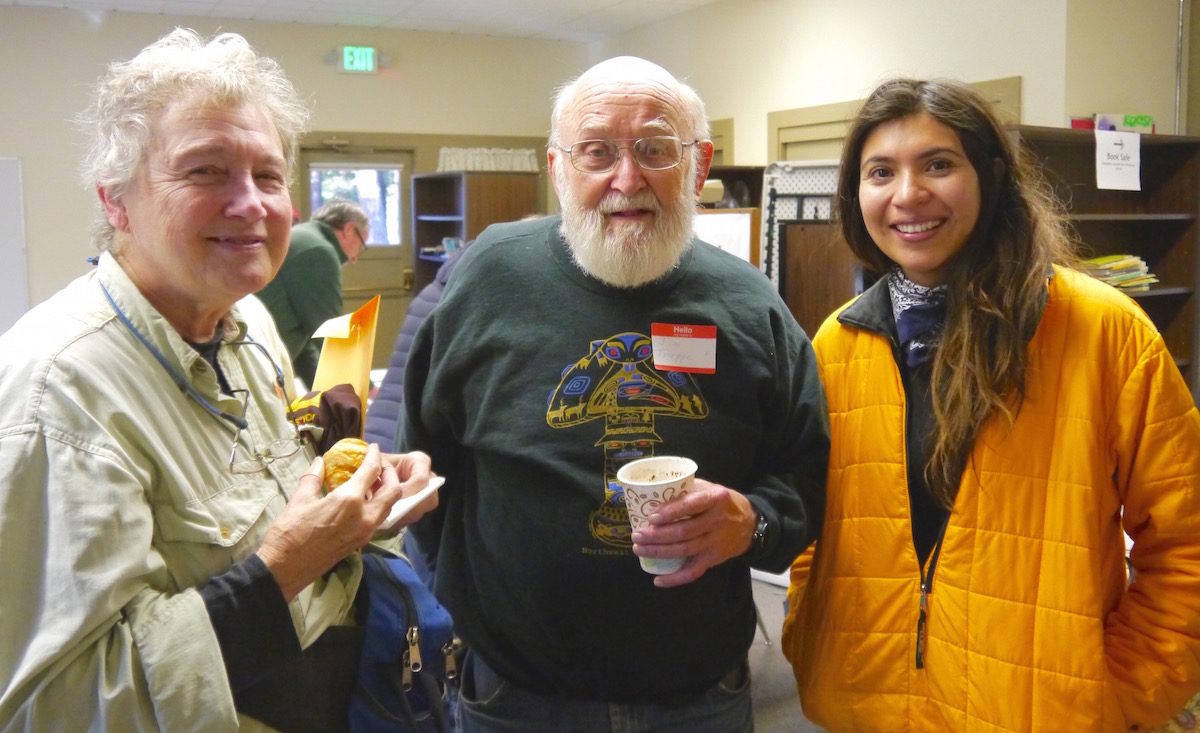 Renown mycologists Darlene Southworth, Jim Trappe, and Carolina Piña Páez . T Dickey photo