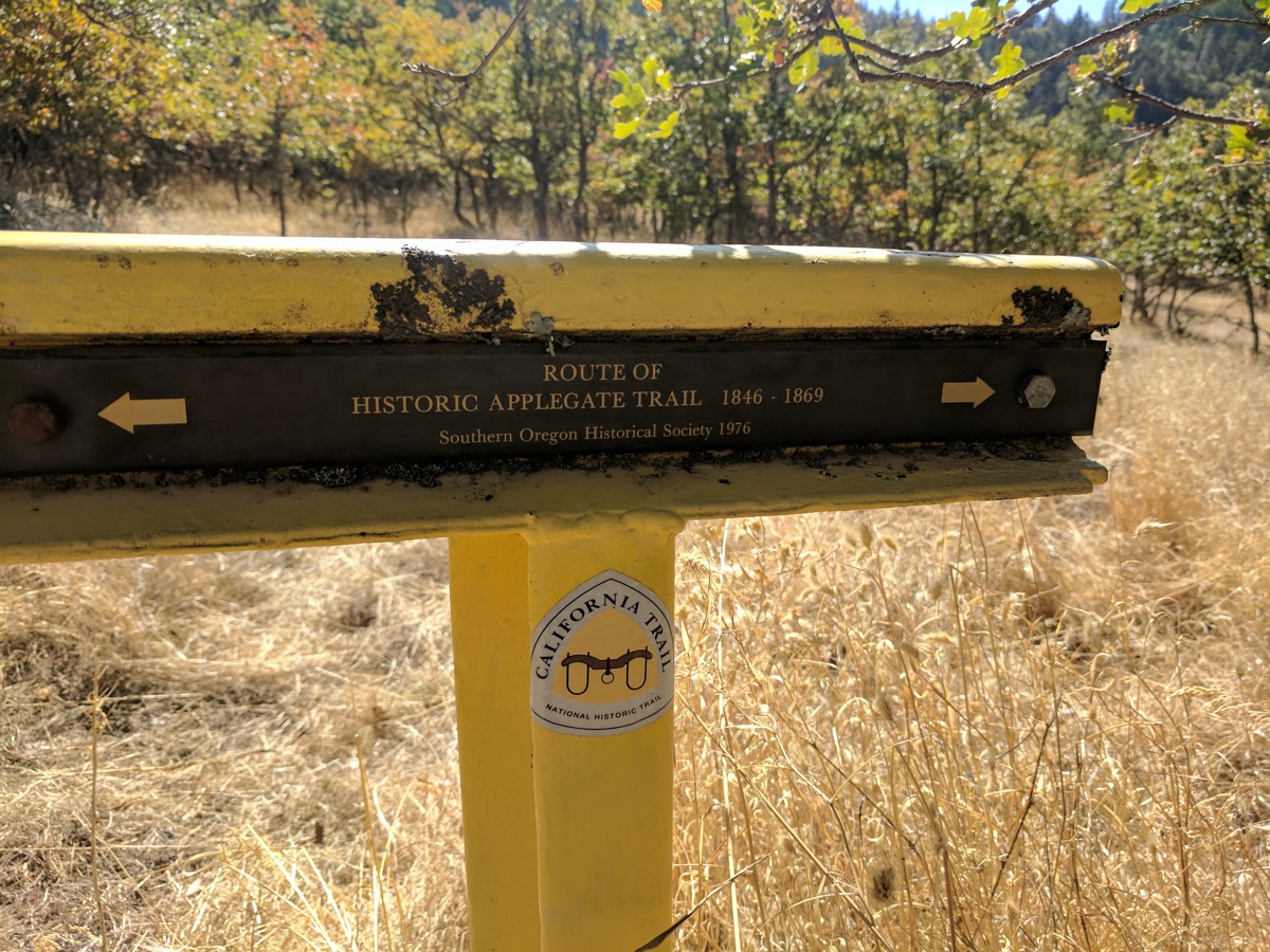 Applegate Trail marker near Tyler Creek Road