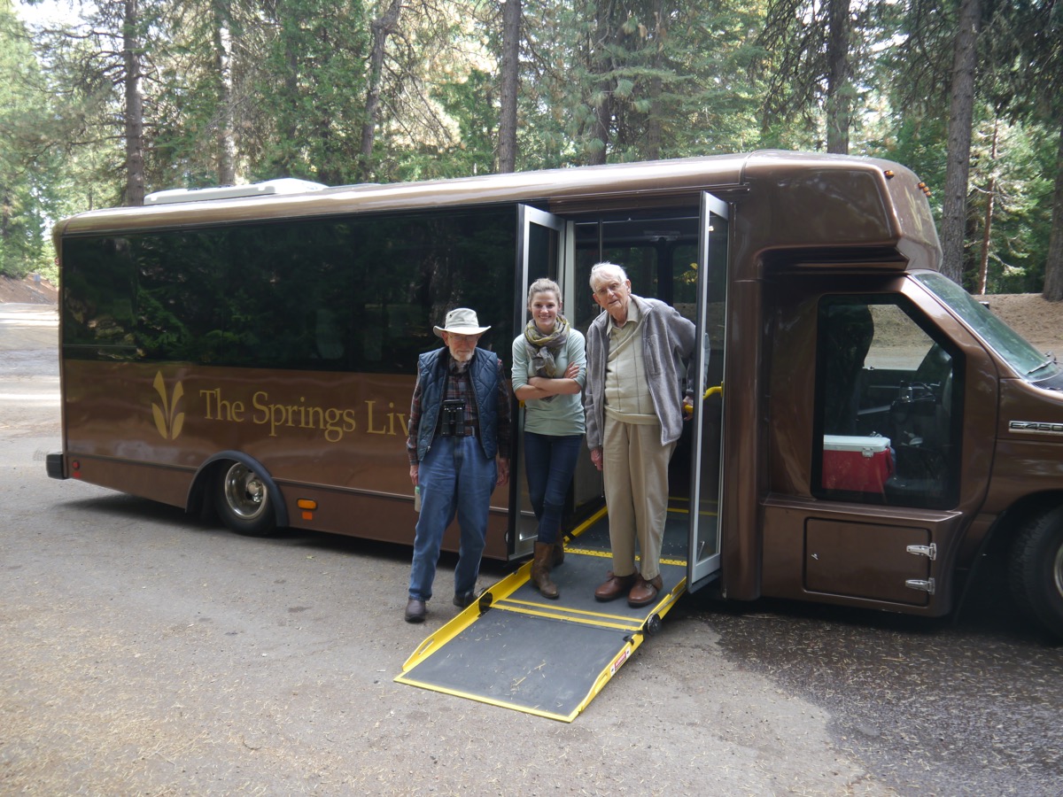 Bus ramp for access.