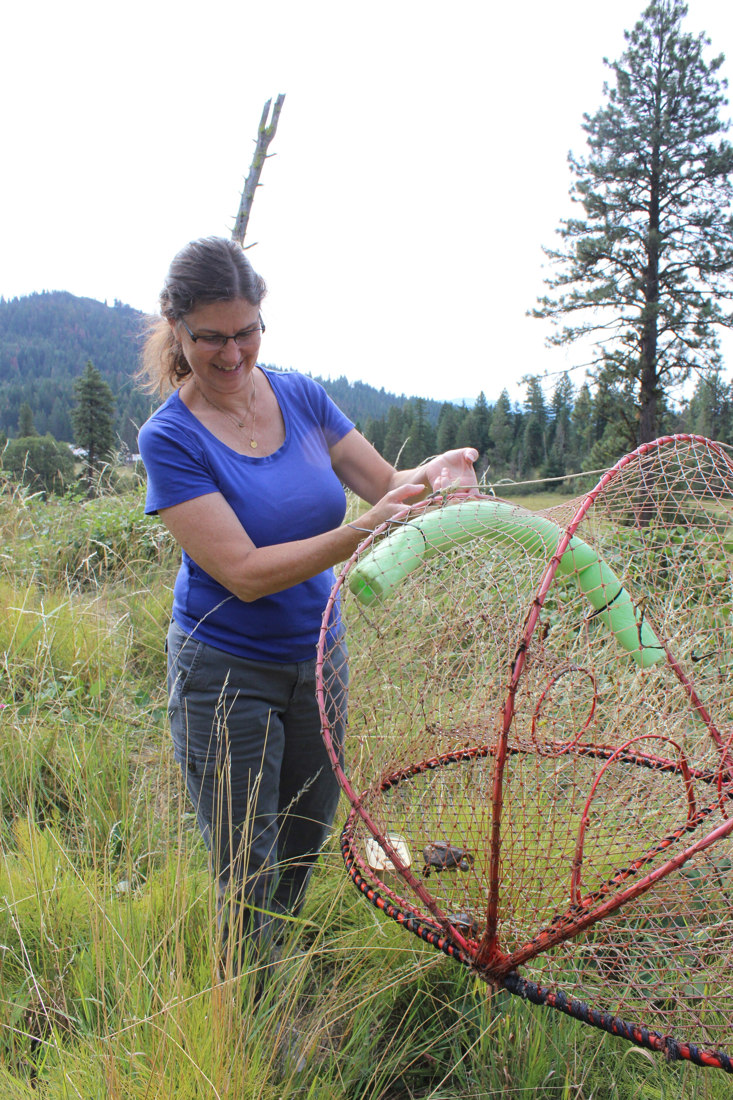  We began by collecting the traps that had been set the night before.  