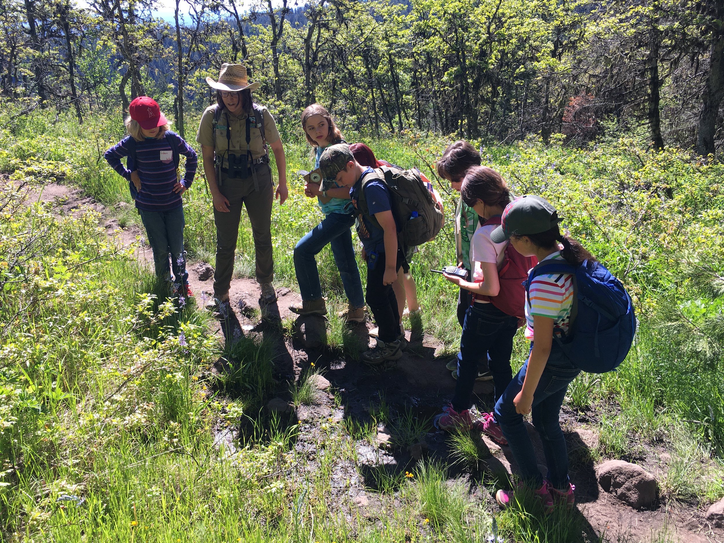  Ranger Sarah guides students in honing their naturalist skills 