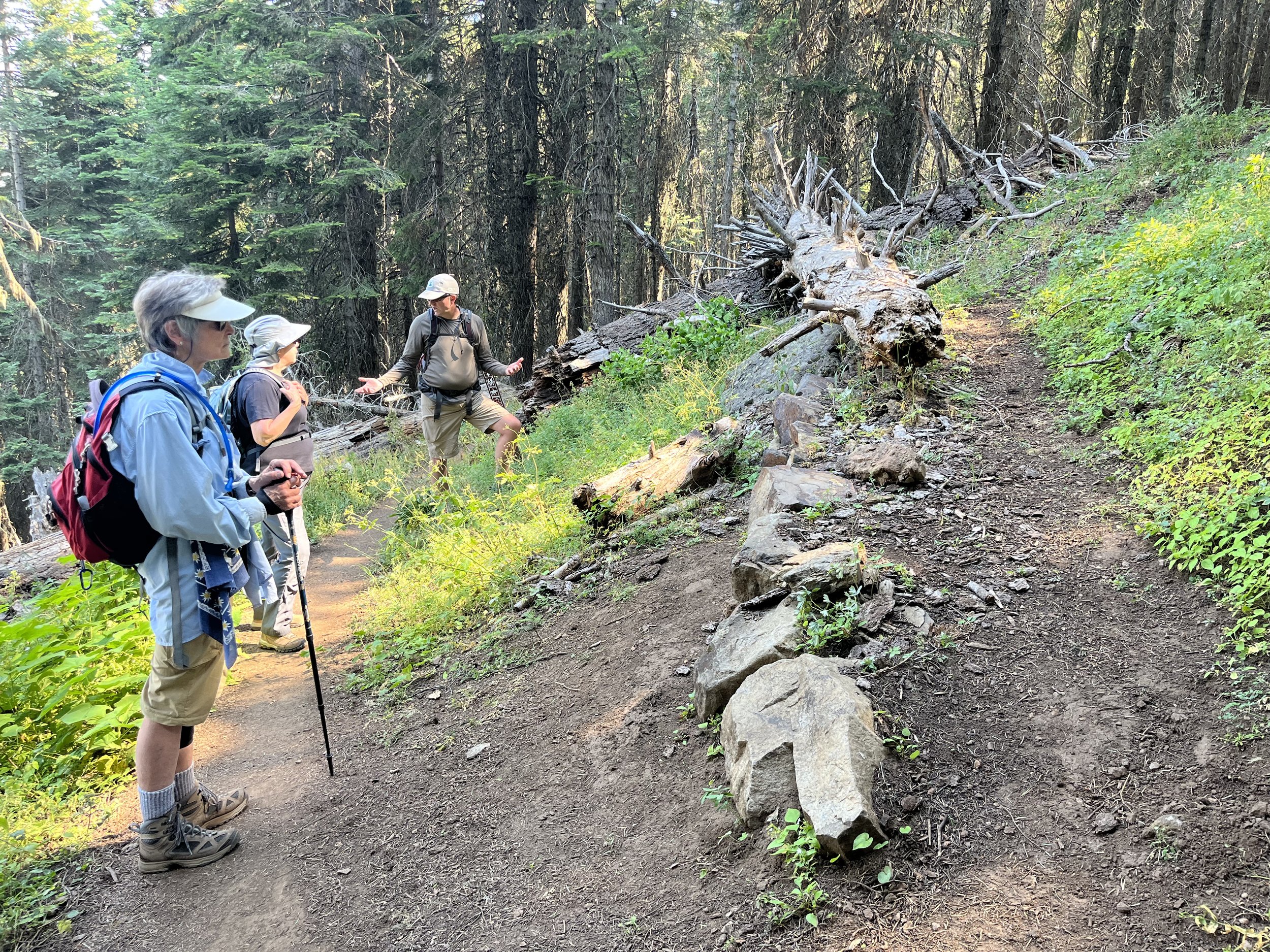  Ian explains a trail reconstruction project at this junction 