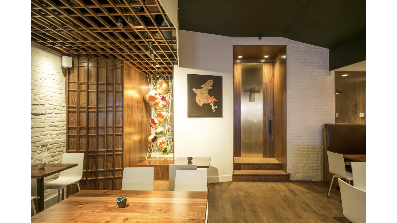 Logo etched onto brass in the interiors