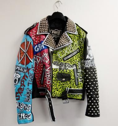 Custom punk leather jacket, 1980.